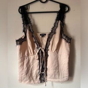 *Boohoo Lacey Tie Front Crop